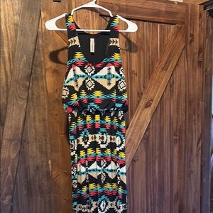 Colorful Geometric Maxi Dress size Large